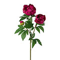 Kunstblume/Seidenblume Pfingstrose mit zwei Blüten und einer Knospe