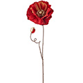 Kunstblume/Seidenblume Mohn Noble Velvet mit besamteter Oberfläche