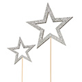 Holzstecker Sternzeit mit Glitter