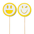 Holzstecker Smiley