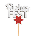 Holzstecker Frohes Fest mit Stern