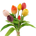 Kunstblume/Seidenblume Tulpenmix-Bund 7 Blüten/Knospen