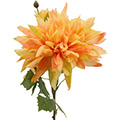 Kunstblume/Seidenblume Dahlie mit einer großen Blüte und einer Knospe