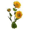 Kunstblume/Seidenblume Sonnenblume mit 2 Blüten und einer Knospe