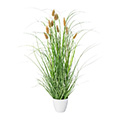 Kunstblume Lagurusgras im weißen Melamintopf