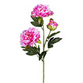Kunstblume/Seidenblume Pfingstrose mit zwei Blüten und einer Knospe