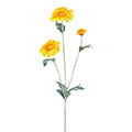 Kunstblume/Seidenblume Gerbera-Zweig mit zwei großen und einer kleinen Blüte