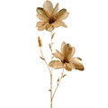 Kunstblume Magnolie metallic mit zwei Blüten