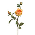 Kunstblume/Seidenblume Rosezweig Elvira mit einer Blüte und zwei Knospen