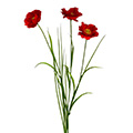 Kunstblume/Seidenblume Mohnblume x3 mit Gras