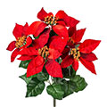 Kunstblume/Seidenblume Poinsettia/Weihnachtsstern-Busch mit 5 Blüten