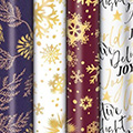 Geschenkpapier-Röllchensortiment Golden Glam