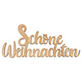 Holz-Schriftzug Schöne Weihnachten mit 3 Magneten