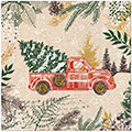 Serviette Vintage Christmas Car