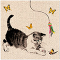 Serviette Cat Playing